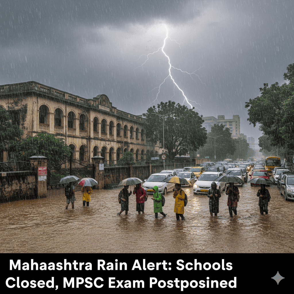 Maharashtra heavy rain alert, schools and colleges closed on September 27, MPSC exam postponed”